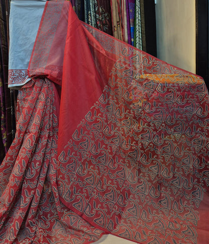 Handblock Printed Supernet kota sarees