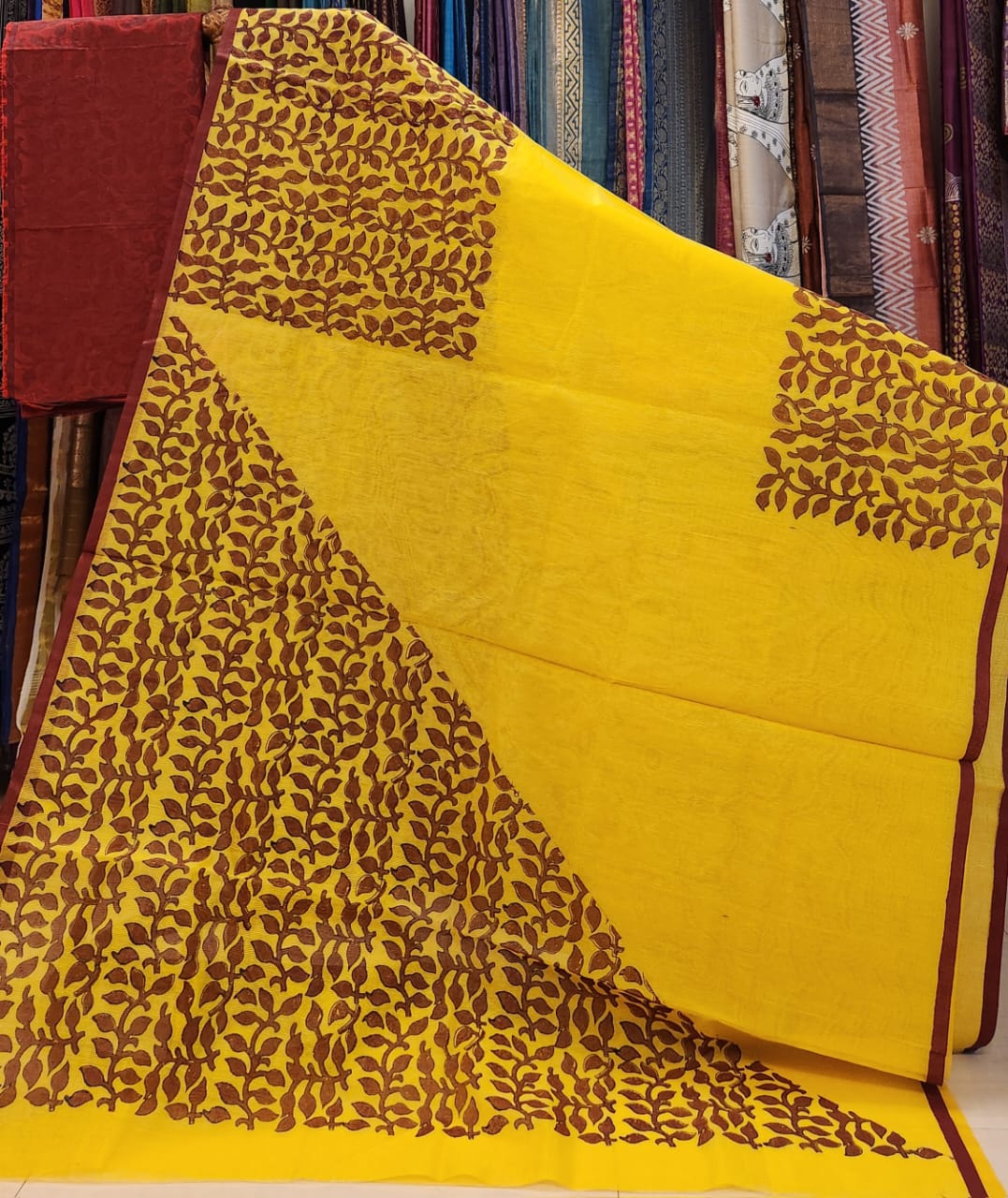 Handblock Printed Supernet kota sarees